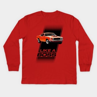 1969 Mustang Boss 429 - Like a Boss! Kids Long Sleeve T-Shirt